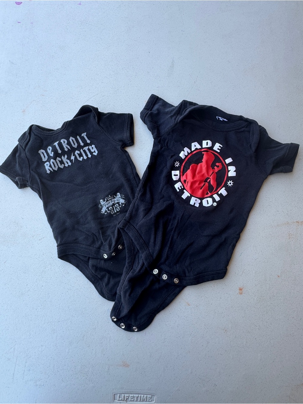 Detroit themed two bodysuit bundle. Pre-owned